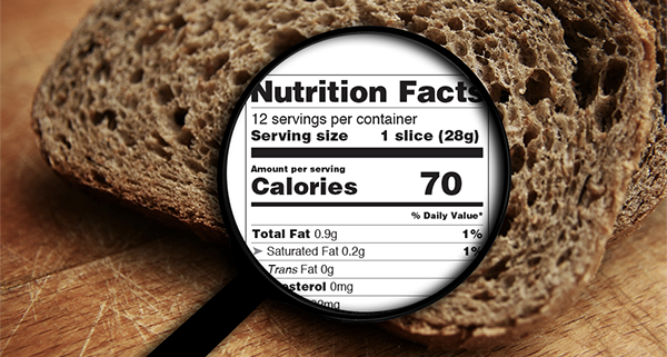 image of magnifying glass on nutrition facts