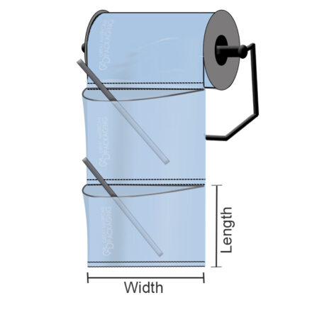 Pre-open bags on rolls with outside opening